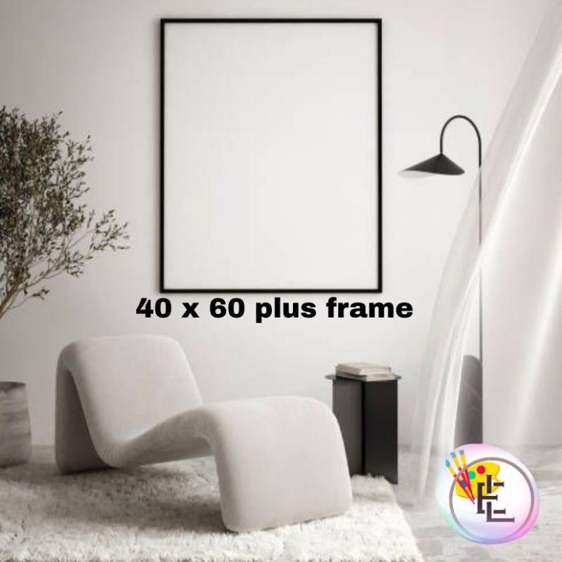 

kanvas lukis putih polos siap pakai Plus BingKai ukuran 40x60cm
