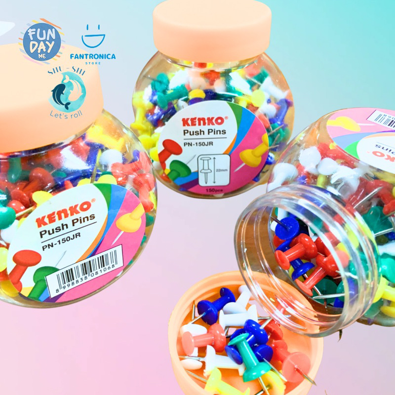 Push Pins 150 Pcs / Push Pins Colourful / Jarum Tekan / Paku Pin 150 Pcs