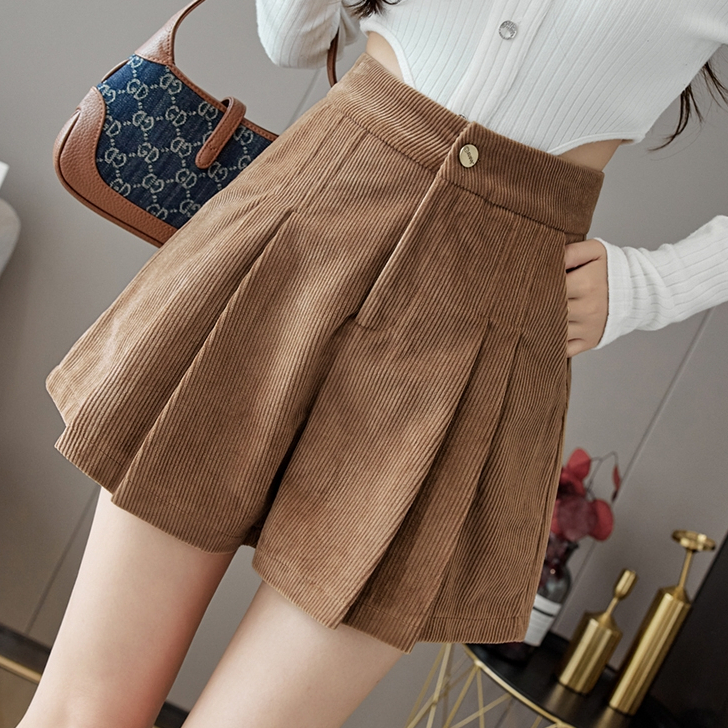 naddean - Celana Pendek Corduroy Velvet Highwaist / Short Pants Women Import Korean