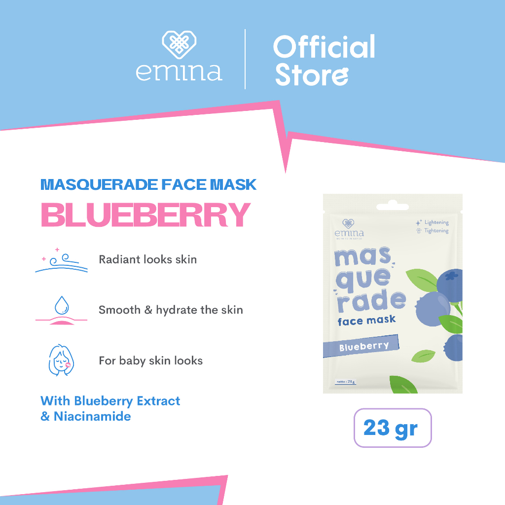 ✨ AKU MURAH ✨ Emina Masquerade Face Mask 23 g - Sheet Mask Ekstrak Bahan Alami