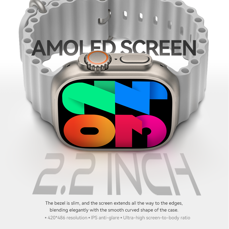 AMOLED ORI HW69 Ultra2 Smart Watch Serise 9 Pro 2.1 Inch Men Compass Heart Rate Monitor Bluetooth Call Dock Cover Off Screen NFC Sports Smartwatch