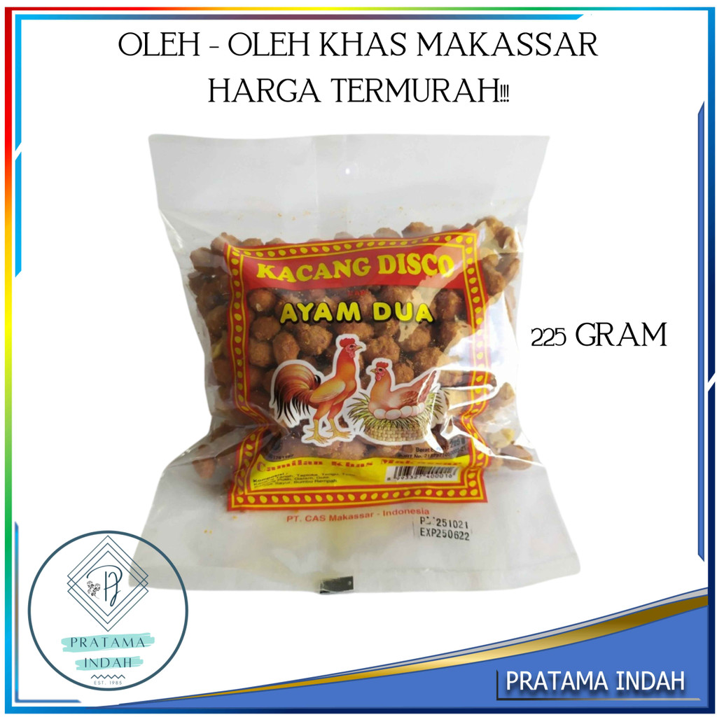 

KACANG DISKO / KACANG DISCO AYAM DUA CEMILAN KHAS MAKASSAR 225 GRAM