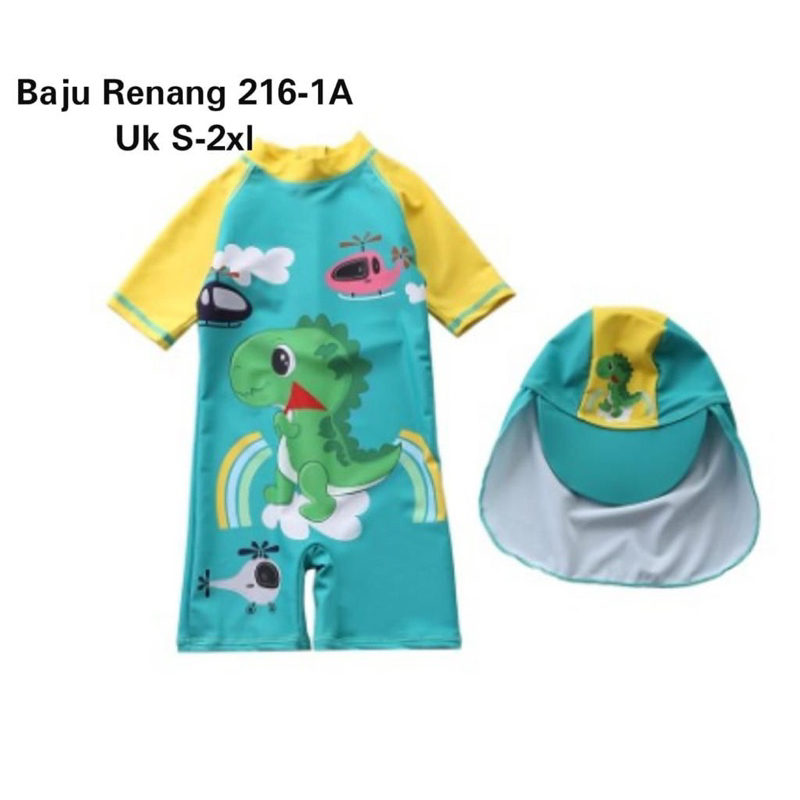 Swimwear catellove baju renang anak model diving - baju renang + topi