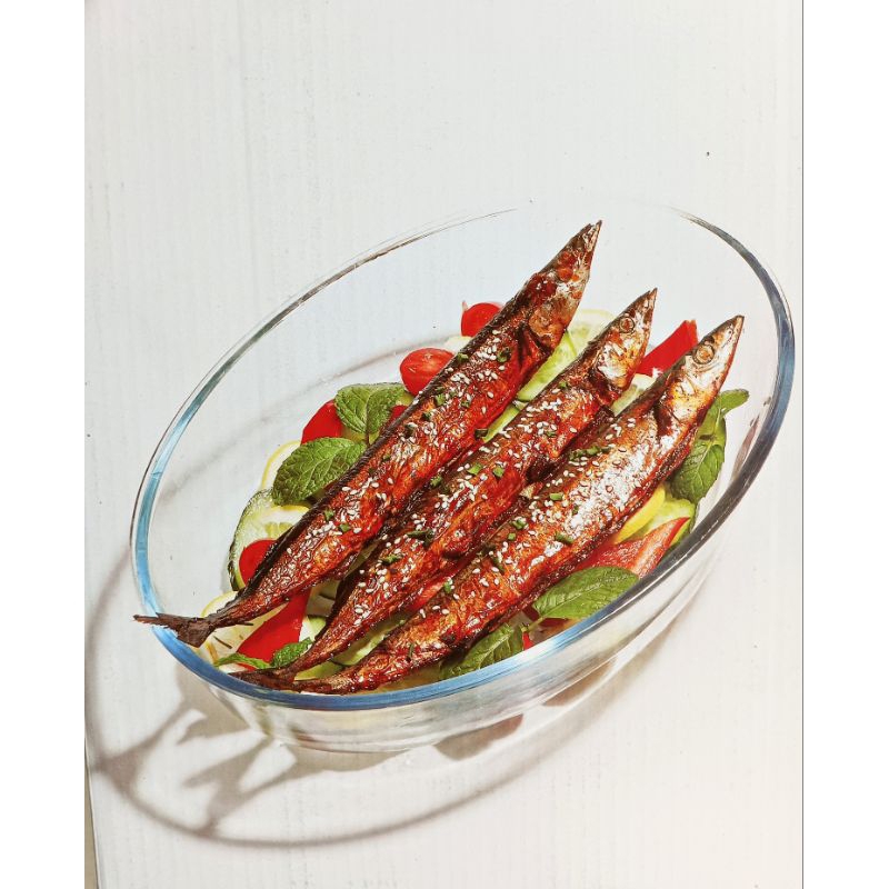 baking tray kaca segi dan oval