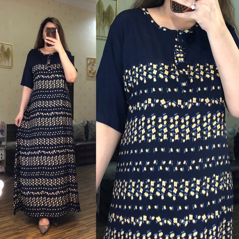 Daster Arab Bella Zahra Daily Homedress • Dress Busui Ethnic Etnik Jumbo Bigsize Oversize Kekinian T