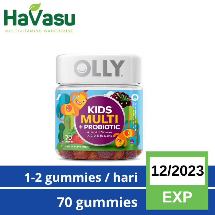 Olly Kids Multi Probiotic Gummies Multivitamin A C D E B &amp; Zinc