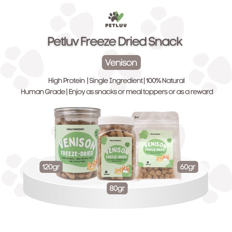 Petluv Venison Freeze Dried - Snack / Treat Venison Untuk Anjing Kucing