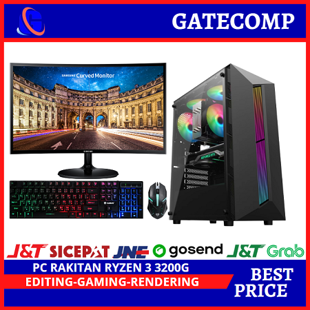 Paket Lengkap PC gaming Ryzen3 3200 | SSD 120 GB  | DDR 8GB  | Monitor 24INC