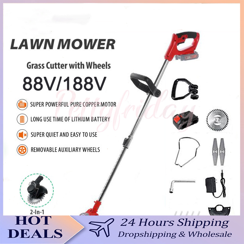 Mesin potong rumput lipat 88V/188V Mesin pemotong rumput baterai litium pemotong rumput elektrik Mes