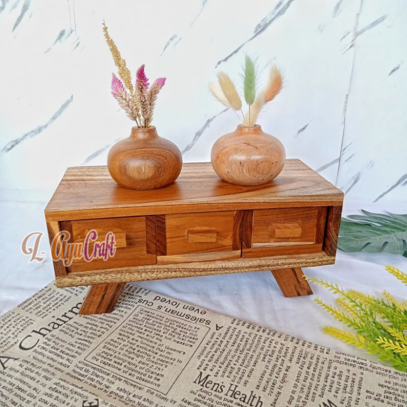 L-AYUCRAFT Lemari/meja mini kayu
