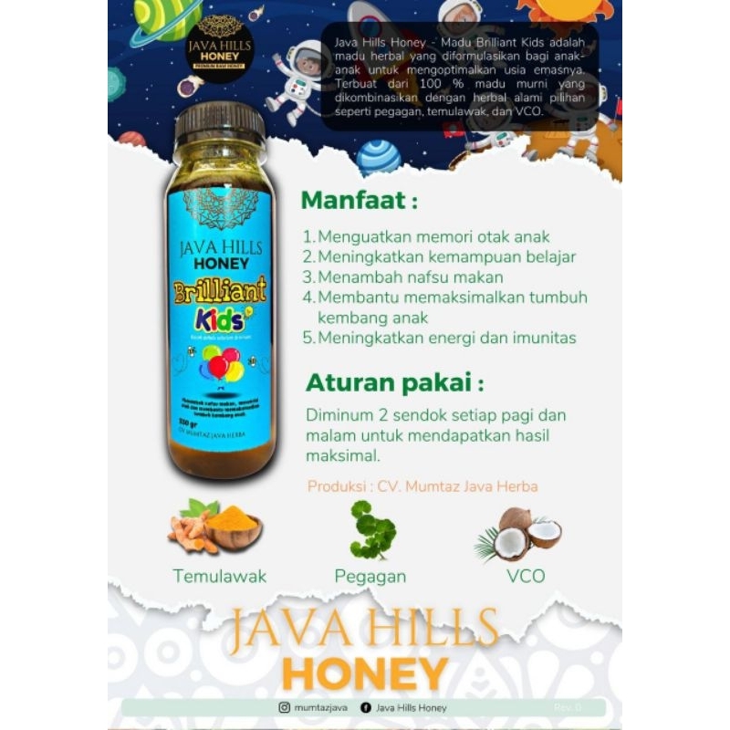 

Madu Briliant untuk Kecerdasan otak anak / Penambah nafsu makan anak By Java hills honey