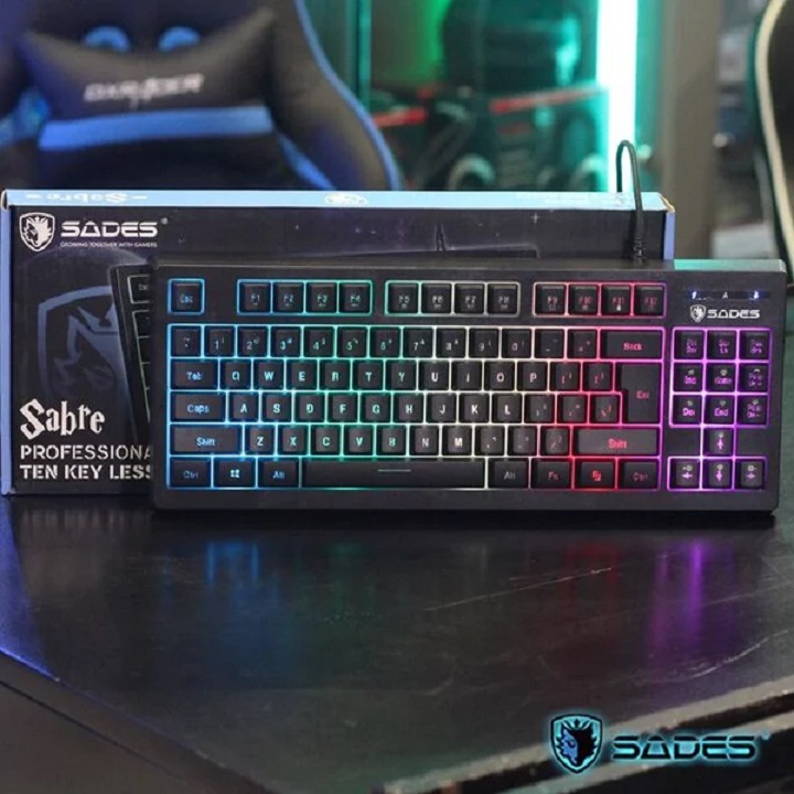 Sades Keyboard Gaming TKL Membrane Sabre RGB Backlight