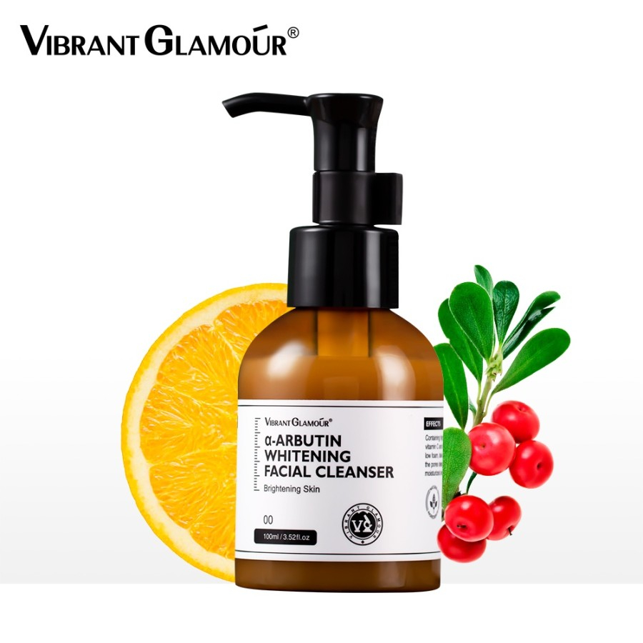 VIBRANT GLAMOUR α-Arbutin Pemutih Wajah Pembersih 100g Whitening Facial Cleanser Asam Amino Vitamin C Deep Cleansing