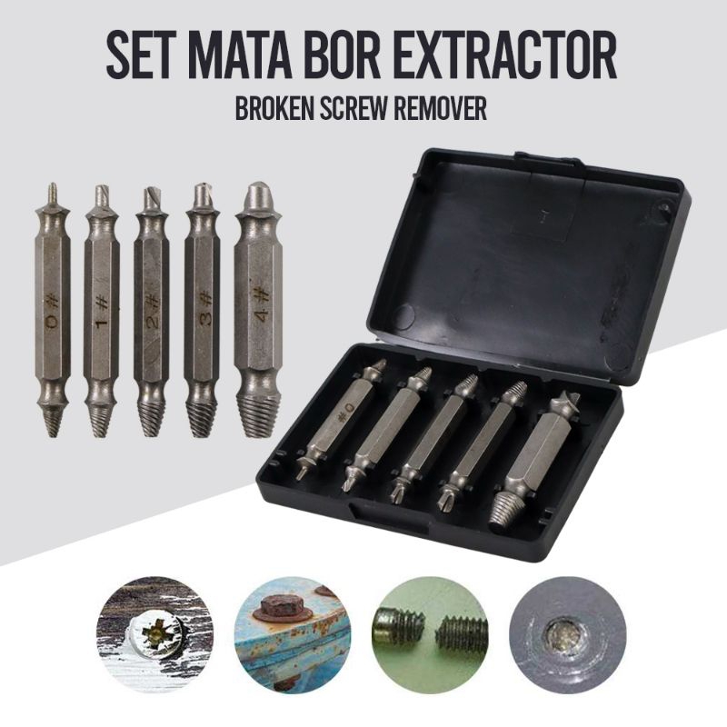 Set 22 PCS  Pembuka Baut Rusak Patah / Mata Bor Extractor