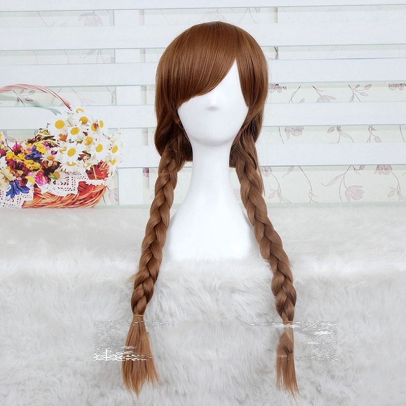 RAMBUT PALSU DEWASA WIG MODEL KEPANG DUA WARNA COKLAT TUA COSPLAY BONEKA ANABELLE DENGAN PONI SAMPIN