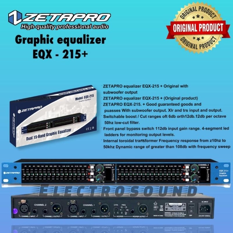 Equalizer Zetapro EQX 215+ SUBWOOFER / Eqx 215+ / Eqx 215+ ORIGINAL