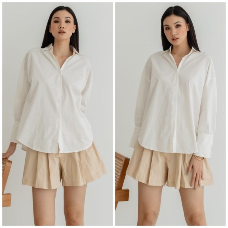 ♡ PREMIUM ♡ ORIGINAL ! SHAYNNE BIG SIZE COLLAR BUTTON LONG SLEEVE SHIRT ( BUSUI &amp; HIJAB FRIENDLY )