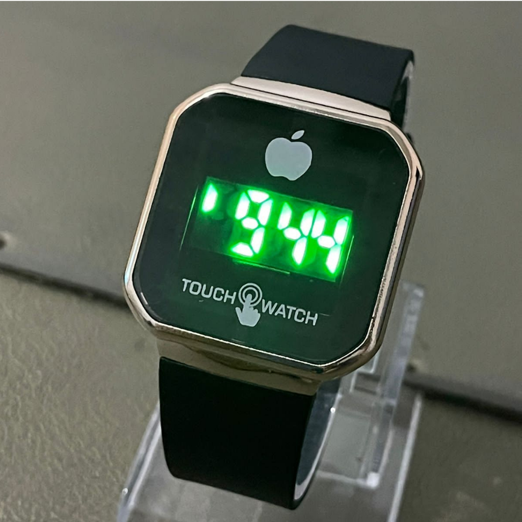 JAM TANGAN DIGITAL LED TOUCH SCREEN PRIA WANITA KOTAK STRAP RUBBER