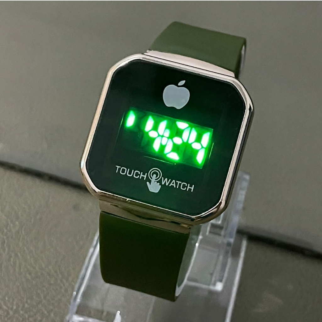 JAM TANGAN DIGITAL LED TOUCH SCREEN PRIA WANITA KOTAK STRAP RUBBER