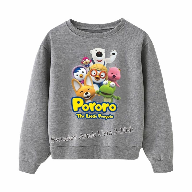 ((IB))SWEATER ANAK2 UNISEX/PORORO DIGITAL SABLON