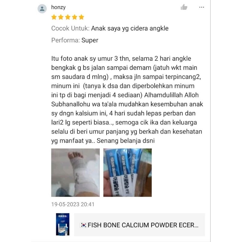 🇰🇷FISH BONE CALCIUM POWDER ECERAN 1 SACHET