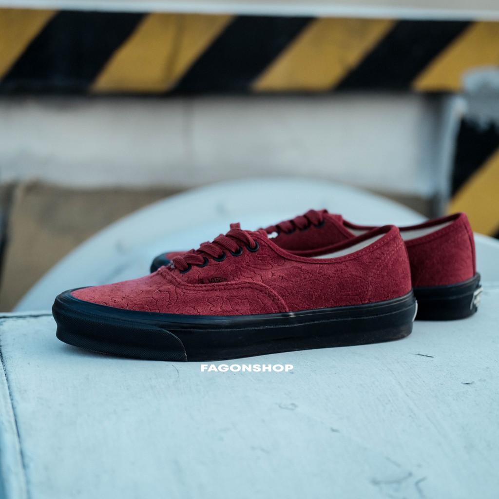 VANS AUTHENTIC VAULT OG LX VELVET EMBROIDERY LEOPARD RED ORIGINAL 100%