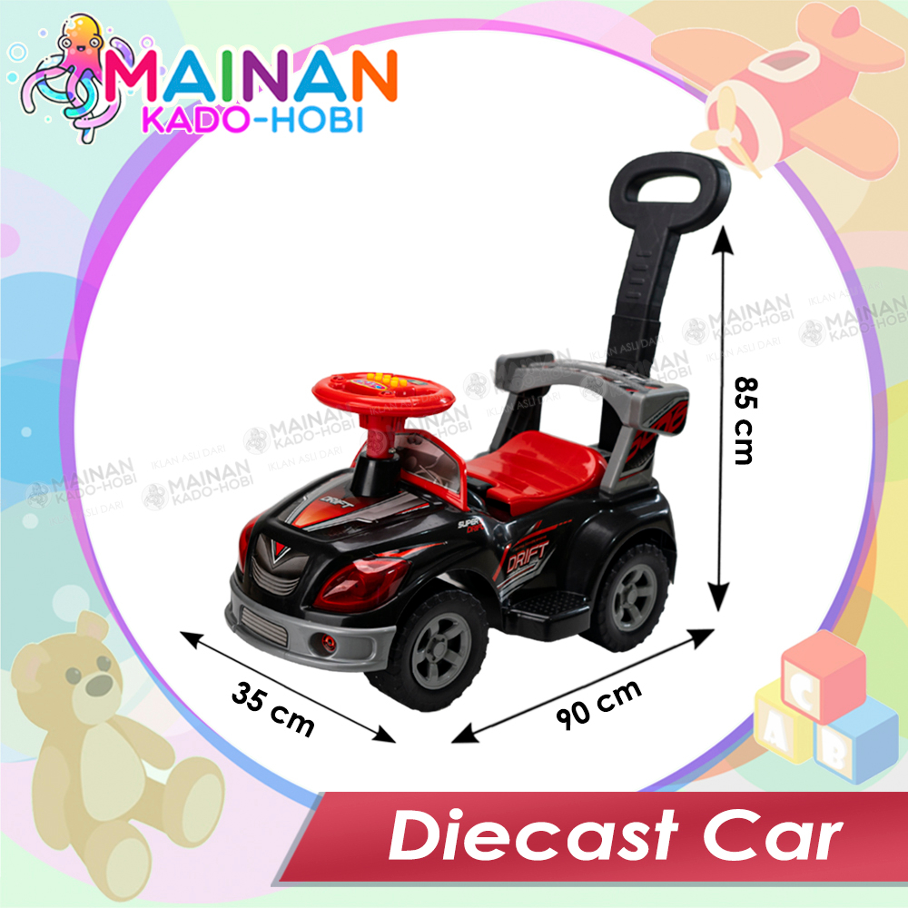 KADO ULANG TAHUN MAINAN ANAK DIECAST CAR RIDE ON DUDUK MOBIL DORONG