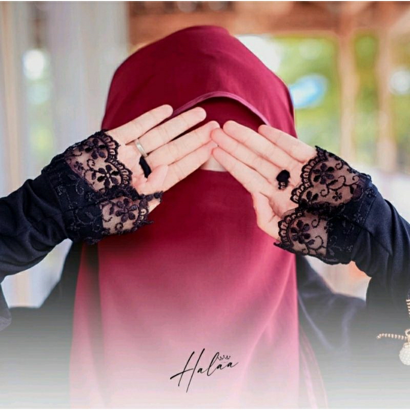 SARUNG TANGAN RENDA BESAR MUSLIMAH KUALITAS PREMIUM