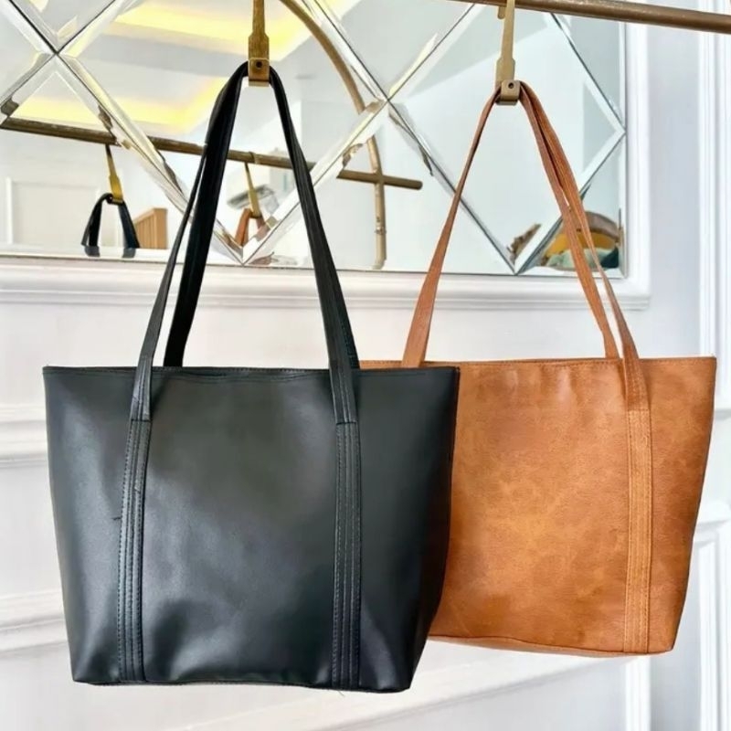 Tote bag Hanum/tas bahu kulit warna Coklat Tan