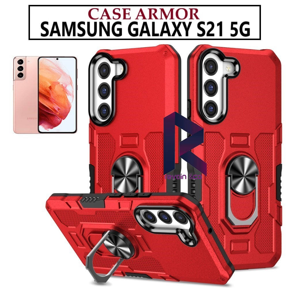 Case Armor SAMSUNG GALAXY S21 5G Iring Cincin Magnetic Kesing Hp Protect kamera Premium Hard Case Standing Robot Pelindung Kamera