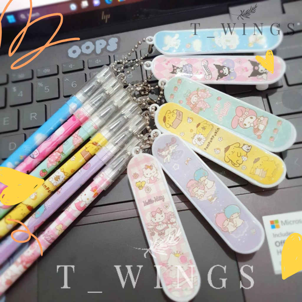 

Pulpen Sanrio Skateboard Lucu / Pulpen Gantung Sanrio Skateboard kuromi Melody Pompurin Cimon Hk