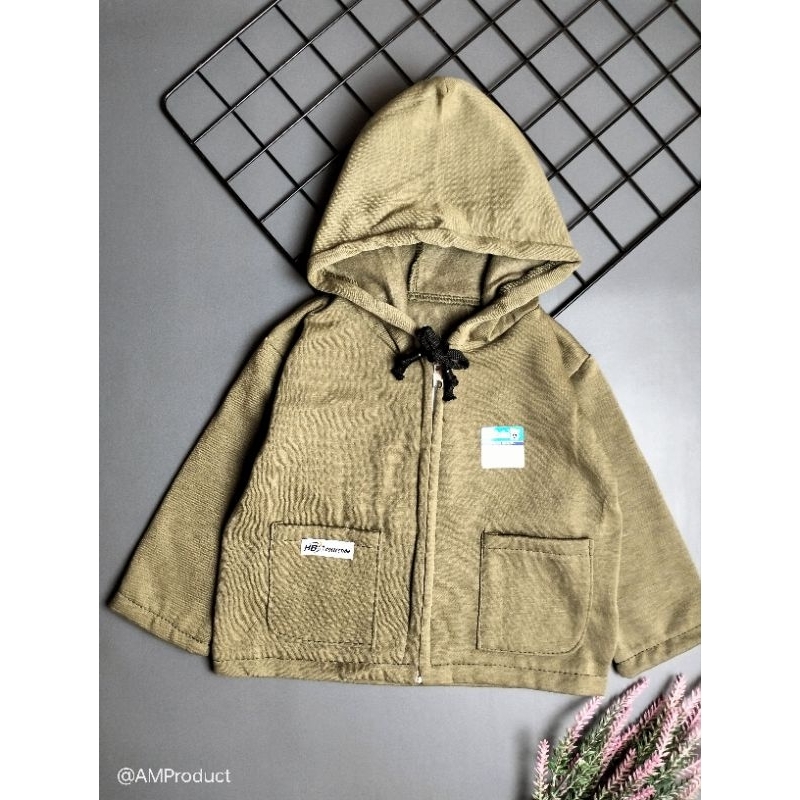 jacket sweater mantel bayi fleece model tali saku 6-24 bulan