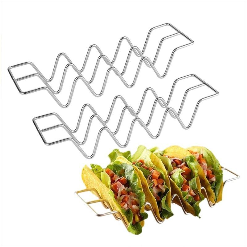 Taco Holder 304 Stainless Stand Taco Rak Taco 4 Kisi Taco Shell Mexican Pancake Rack Bracket Tray