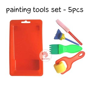 Zoetoys Painting Tools Set - 5pcs | Mix Roller Plus Dottie | Art Crafts Tools | Wadah Cat Lukis Finger Paint Mainan Edukasi Anak | Cari Bingkisan Hampers