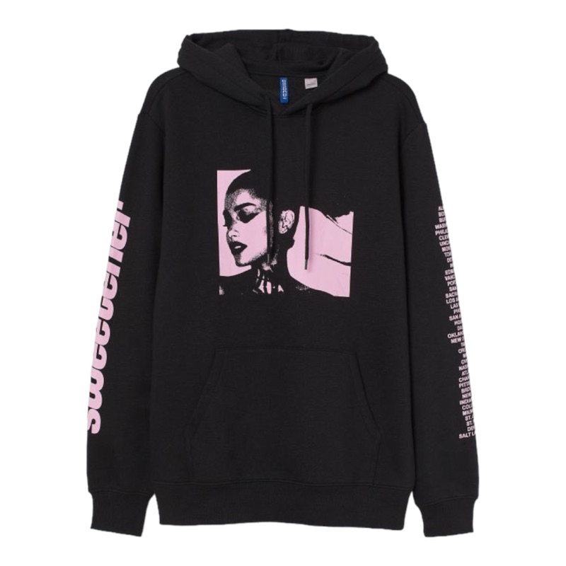 ( 8.8 ) Hoodie H&amp;M Wanita Sablon Ariana Grande Sweteneer, Ariana Grande 7Rings, Flecee Katun Lembut Tebal, Free Papperbag