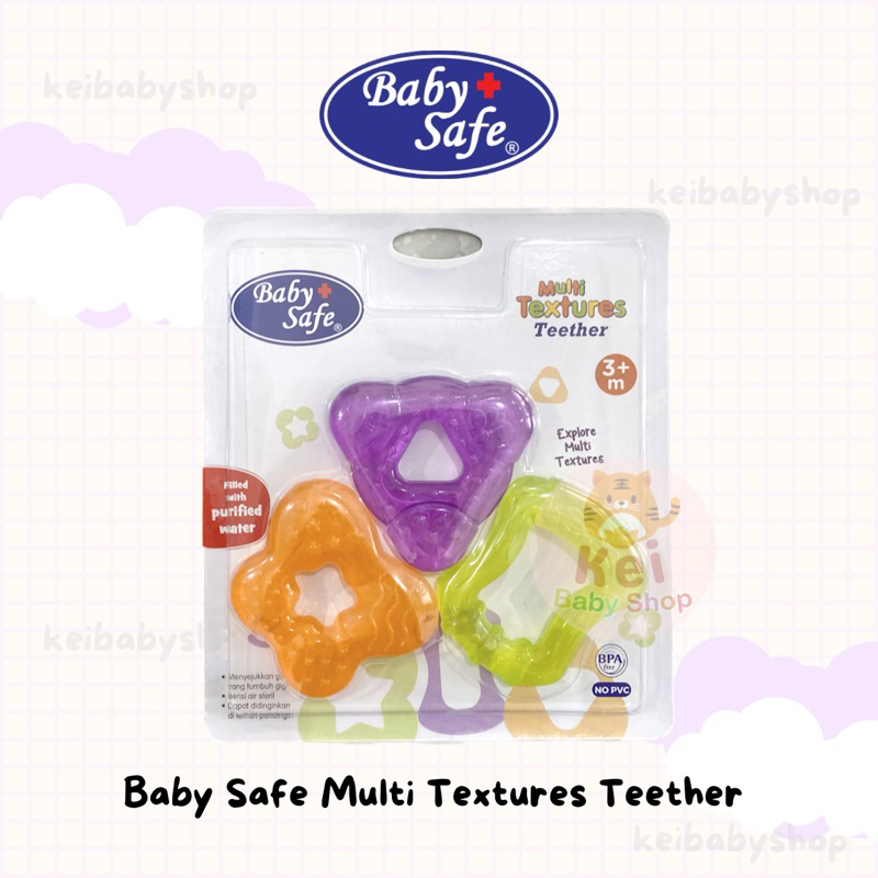 Baby Safe Multi Textures Teether isi 3 TT009 / Cooling Teether Gigitan Bayi