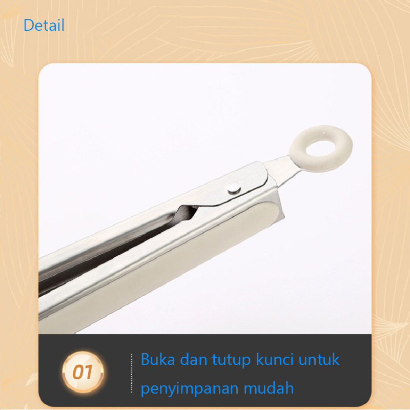 Mi.more Clip Food Clamp Silicone 9inch / 12inch With Small Holder / Jepitan Makanan Silikon Tahan Panas Puith