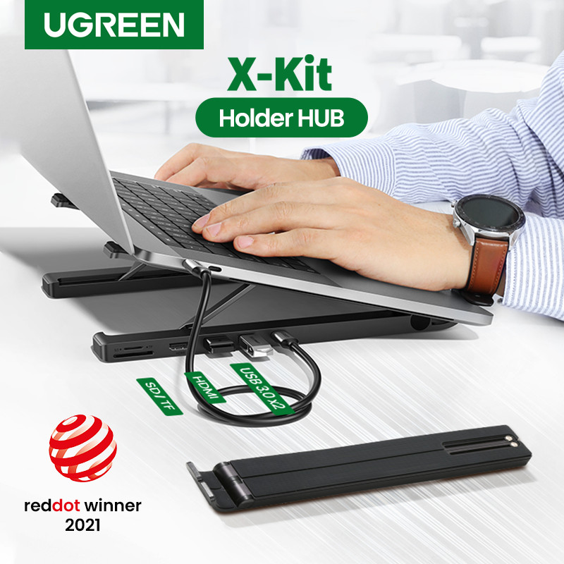 UGREEN Laptop Stand Holder USB HUB Docking Station USB C 4K HDMI TF SD 2 USB 3.0