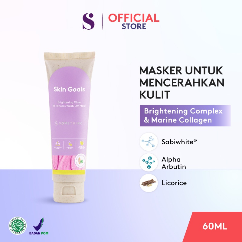 ✨ AKU MURAH ✨ Somethinc SKIN GOALS Brightening Glow 10-Minutes Wash Off Mask 60gr [BPOM]