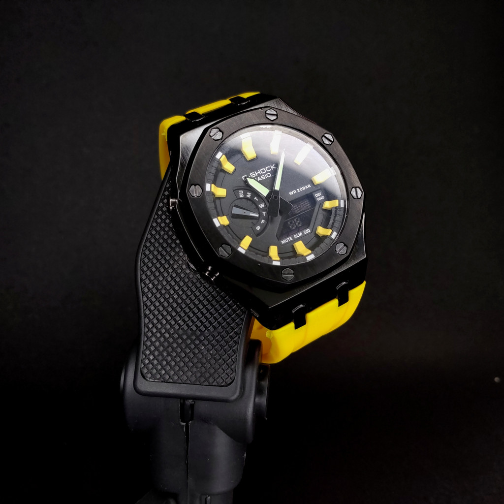 Casio G-Shock GM-2100 Custom Series Black Yellow - Jam Tangan Analog Digital  Pria Wanita GShock