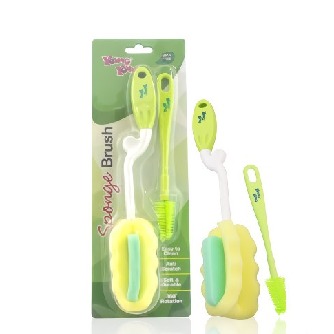 YOUNG YOUNG Sikat Botol Susu Bayi Spons IL-727 Sponge Brush [2 PCS]