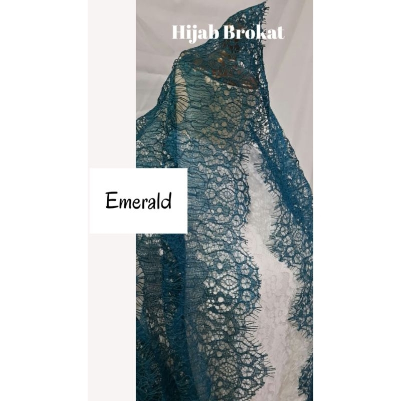 hijab brukat hijab lace hijab instan premium hijab brokat EMERALD hijab renda