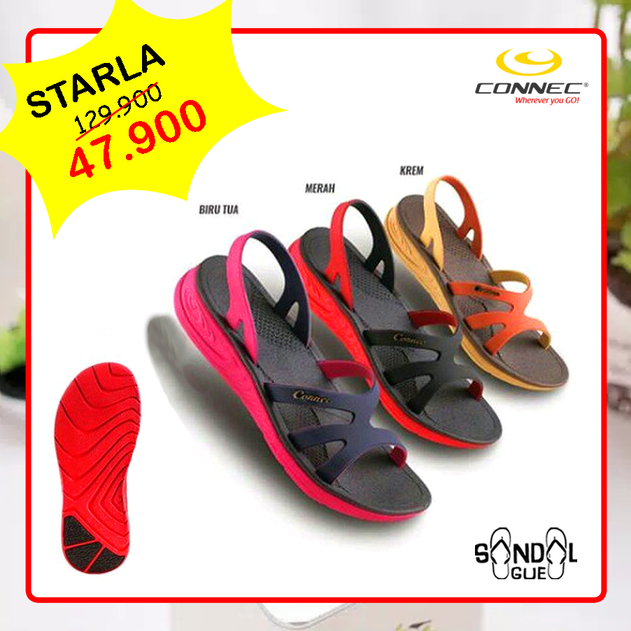 PROMO SANDAL WANITA KEKINIAN CONNEC STARLA 100% BARU