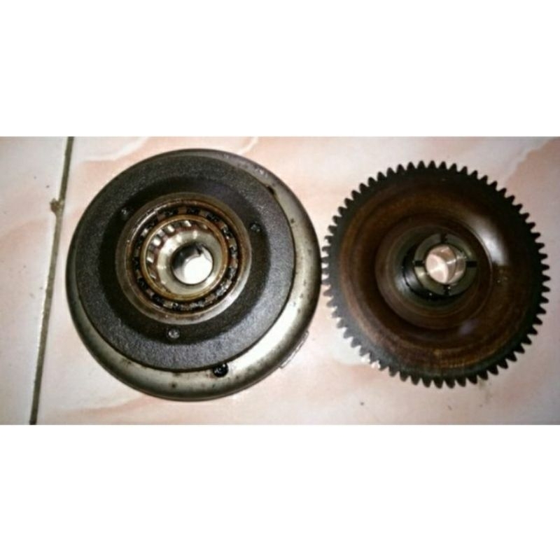 magnet dan one way stater starter kawasaki kaze r original