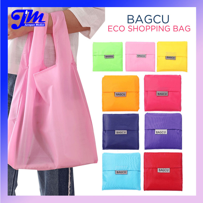 Bagcu Shopping Bag Lipat Tas Belanja Lipat Polos Kantong Belanja Multifungsi