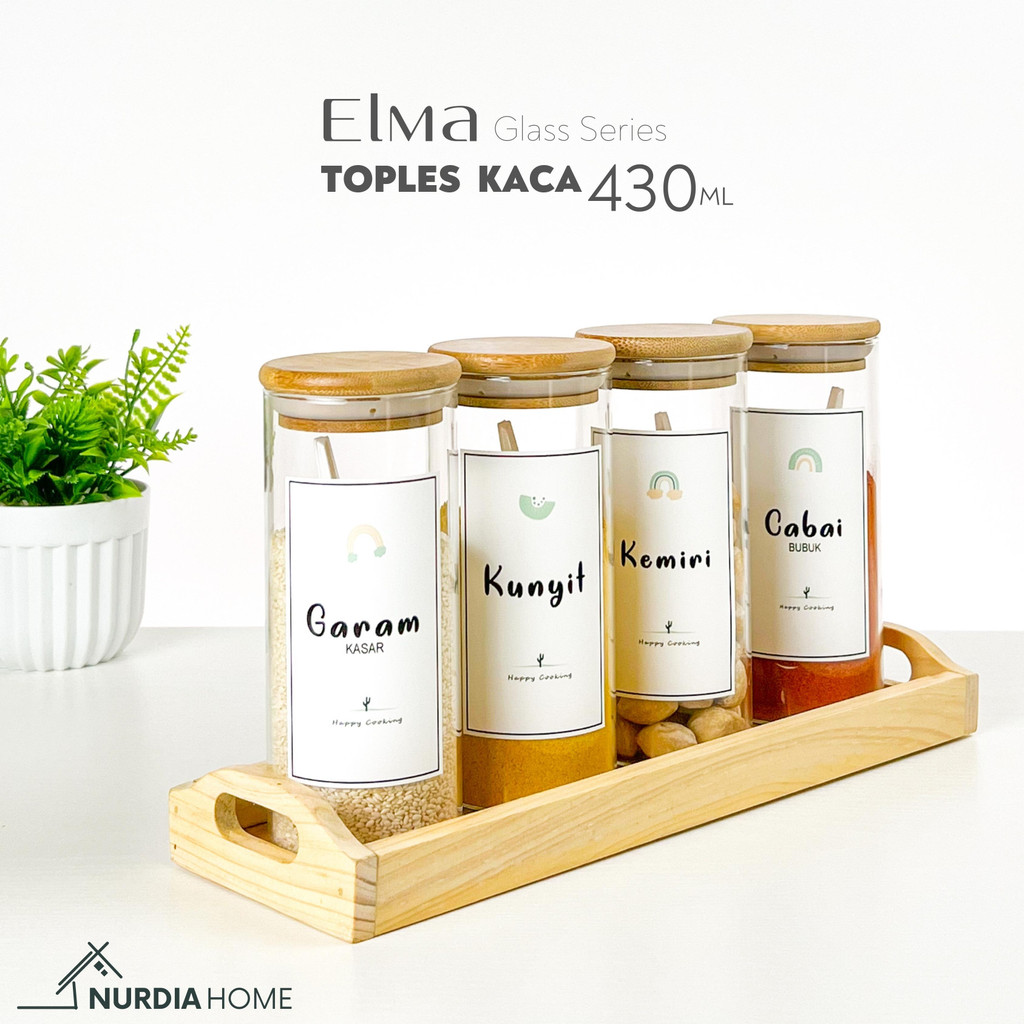 Toples Kaca 430 ml (Tempat Bumbu Kaca / Toples Bumbu Kaca / Botol Bumbu) by Nurdia Home - JG02