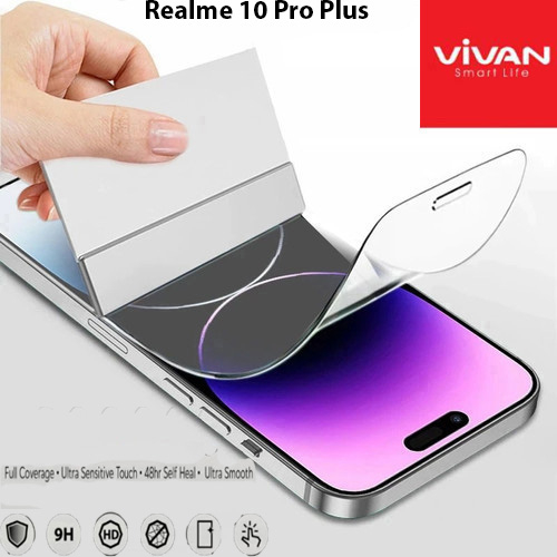 Vivan Hydrogel Realme 10 Pro Plus Anti Gores Original Crystal Clear Protector Screen Guard Full Cover