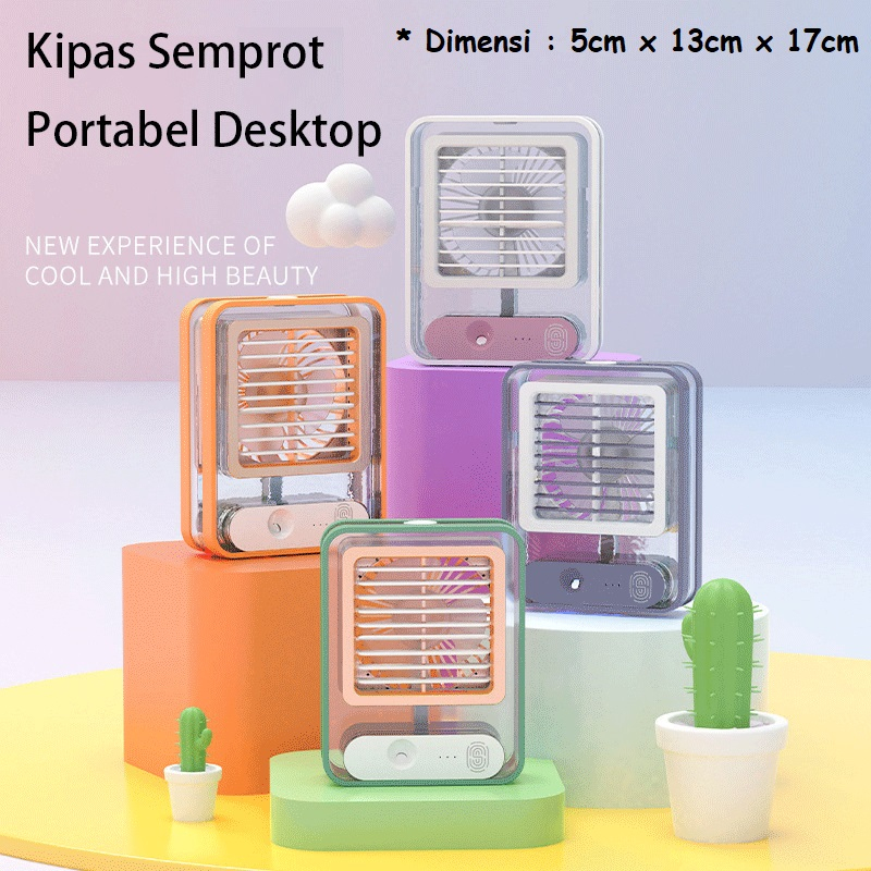 AC Mini Portable LED Fan / Kipas Angin AC Mini Portable Humidifier Air Cooler BISA DI CHARGE