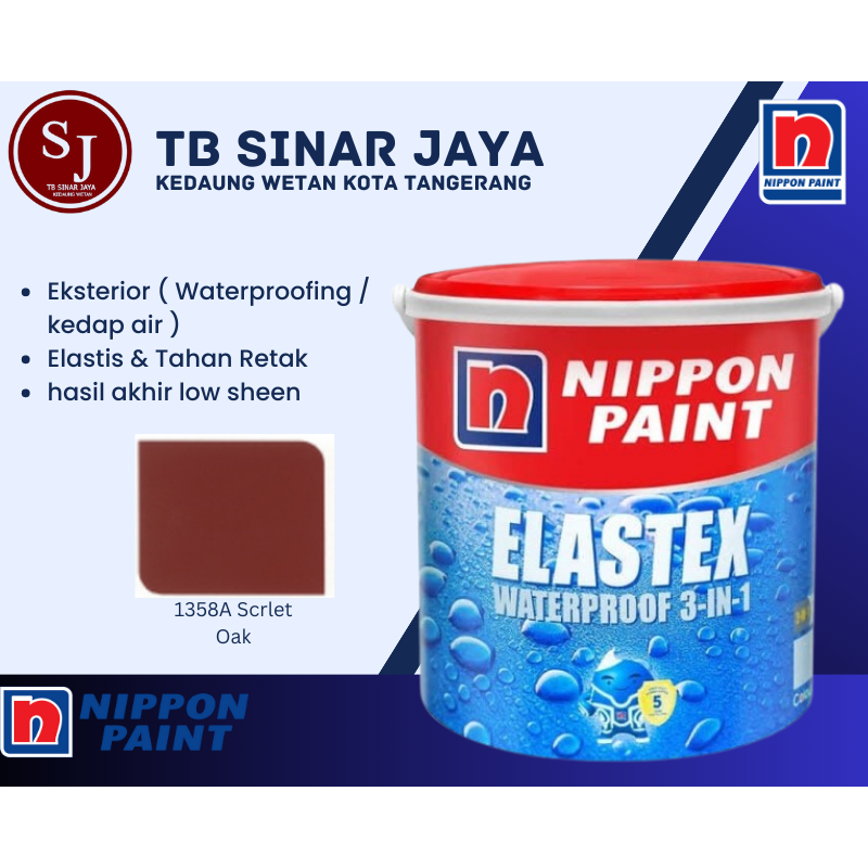 Cat Pelapis Kedap AIr Nippon Paint Waterproofing 4kg - 1358A SCRLET OAK