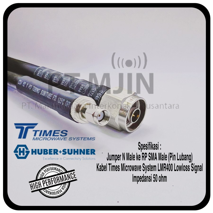 Kabel Jumper LMR400 N male ke RP SMA Male Paniang 14 Meter